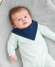 Load image into Gallery viewer, Baby Bandana Bibs Knit 2-Pack -  Navy &amp; Coastal Treasures
