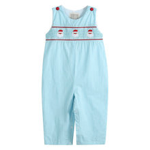 Load image into Gallery viewer, Blue Santa Smocked Overalls
