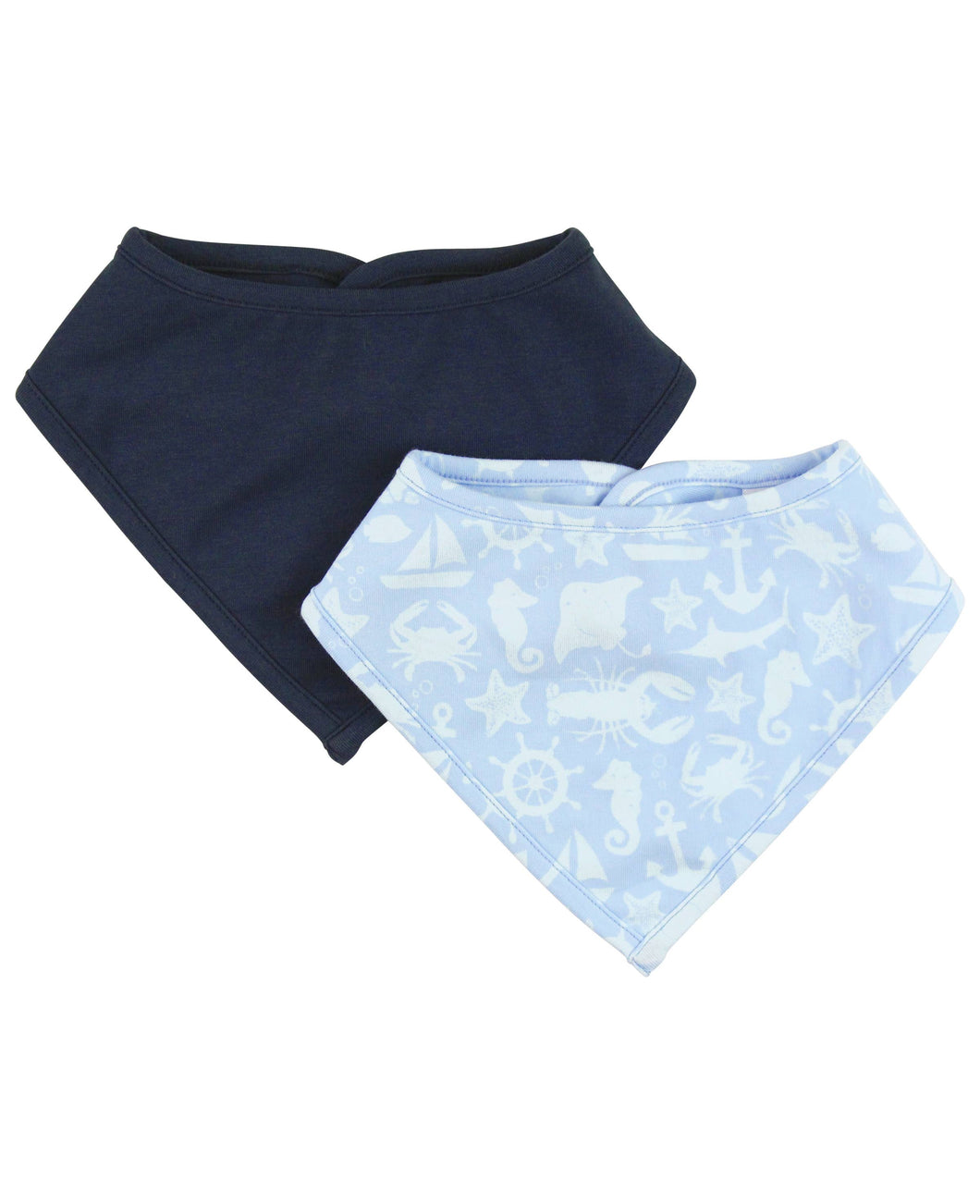 Baby Bandana Bibs Knit 2-Pack -  Navy & Coastal Treasures