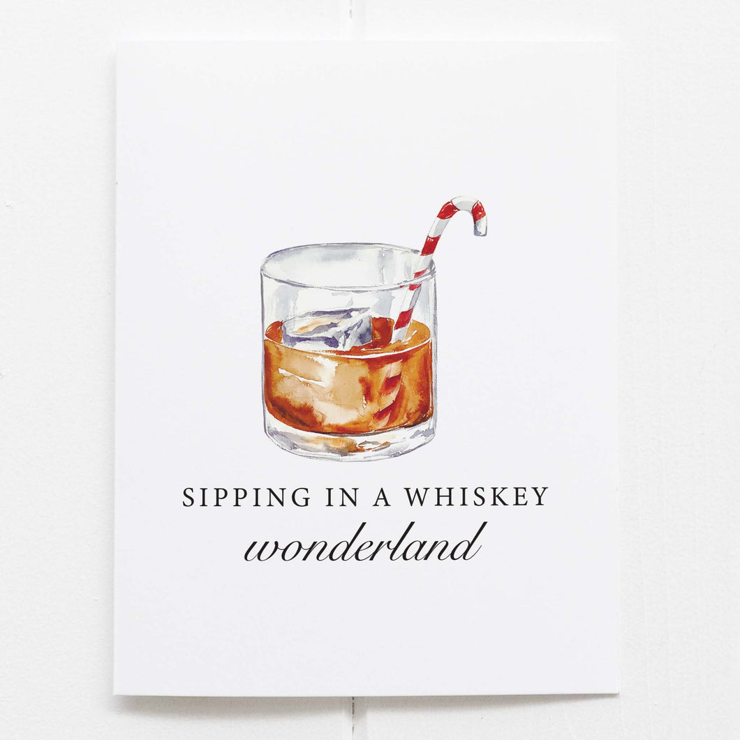 Sipping In A Whiskey Wonderland Christmas Greeting Card