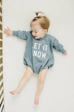 Load image into Gallery viewer, Let It Snow Oversized Sweatshirt Romper in Dusty Blue
