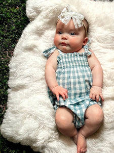 Blue Gingham / Organic Smocked Set (Baby - Kids)