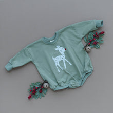 Load image into Gallery viewer, Rudolph Oversized Sweatshirt Romper
