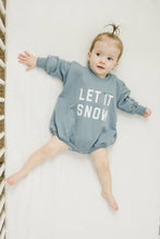 Load image into Gallery viewer, Let It Snow Oversized Sweatshirt Romper in Dusty Blue
