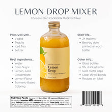 Load image into Gallery viewer, Lemon Drop Mixer for Cocktails and Mocktails, 16 fl oz
