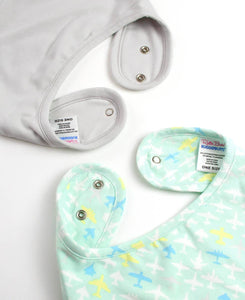 Baby Bandana Bibs Knit 2-Pack - Dove Gray & Take Flight