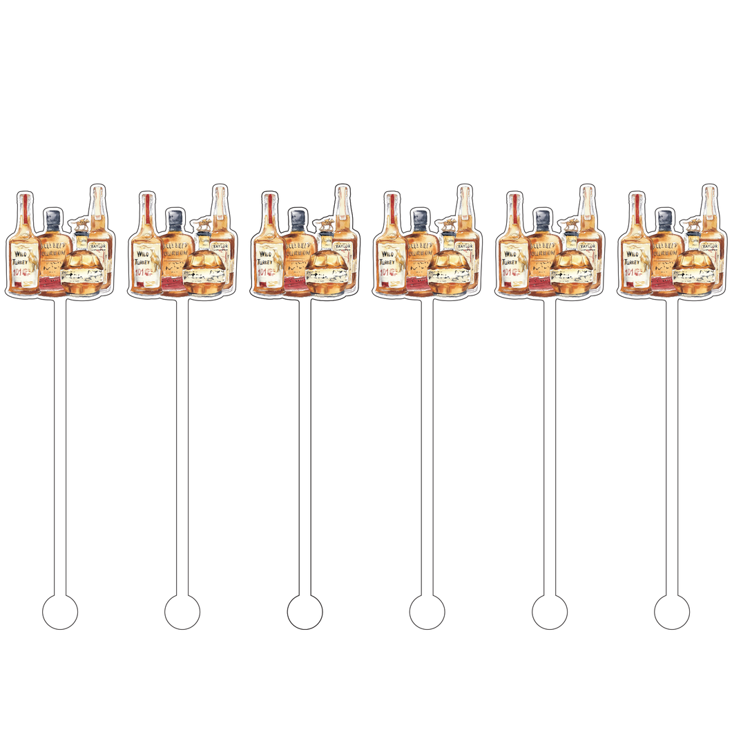 Bourbons of Kentucky V2 Cocktail Stick Stirrer - Set of 6 (C