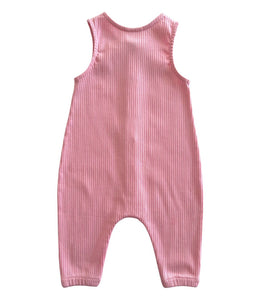 Pink / Organic Ribbed Bay Jumpsuit (Baby - Kids)