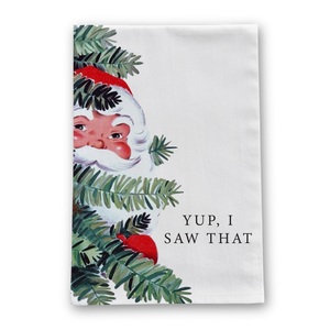 Santa Yup I Saw That Funny Christmas Tea Towel