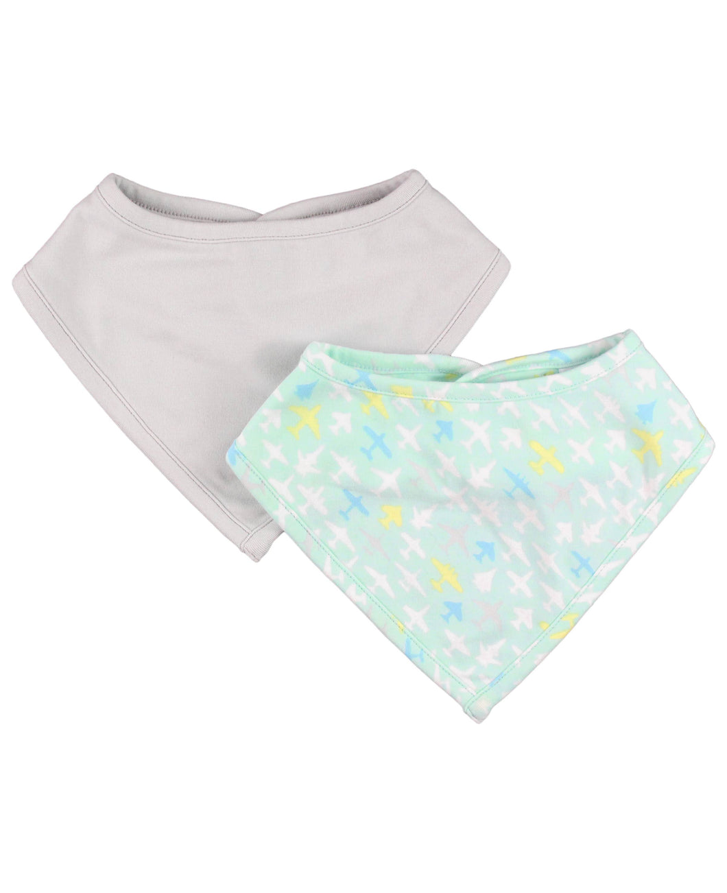 Baby Bandana Bibs Knit 2-Pack - Dove Gray & Take Flight