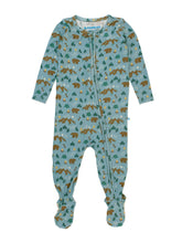 Load image into Gallery viewer, Baby Boys Beary Happy Camper Bamboo Viscose Footed One Piece Pajama
