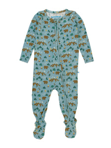 Baby Boys Beary Happy Camper Bamboo Viscose Footed One Piece Pajama