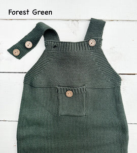 Ezra Baby Knit Suspender Overalls